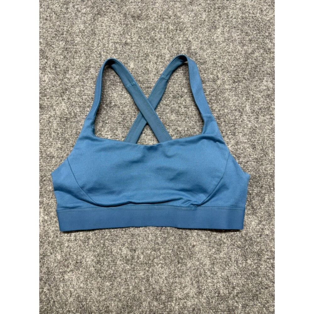 Patagonia Womens Blue Cross Back Sports Bra Athletic Yoga Workout Activewear